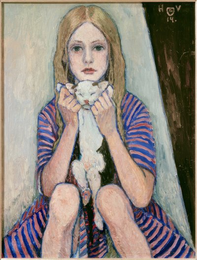 kedi ile çocuk by Heinrich Vogeler