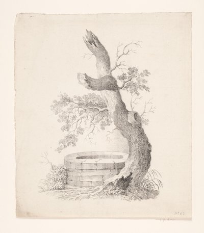 Bir kuyunun yanında yaşlı bir ağaç by Heinrich Wenzler