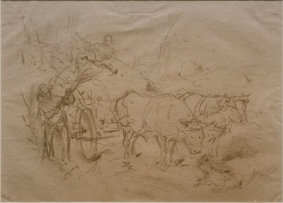 öküz vagonu by Heinrich von Zügel