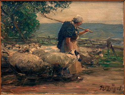 sürüsü ile çoban by Heinrich von Zügel