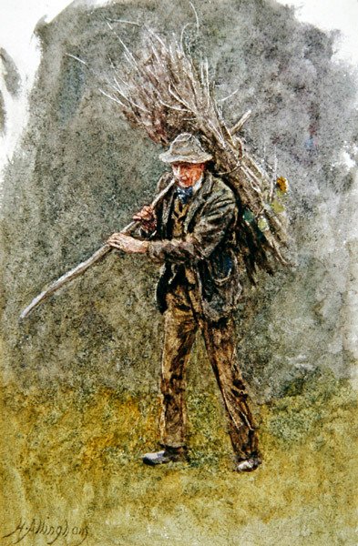 Bir Paket Ahşap (kağıt üzerine sulu boya) by Helen Allingham