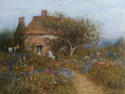 Brook, Witley, Surrey yakınlarında bir kır evi by Helen Allingham