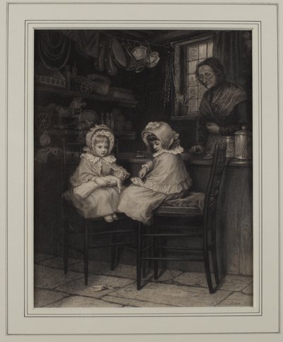 Bir Farthing için Yassı Demir (kağıt üzerine mürekkep) by Helen Allingham