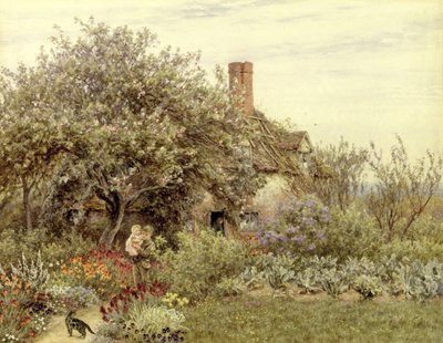Hambledon yakınlarında (kağıt üzerine sulu boya) by Helen Allingham