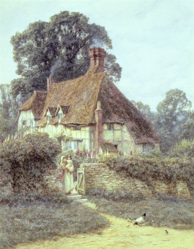 Witley, Surrey yakınlarında (kağıt üzerine suluboya) by Helen Allingham