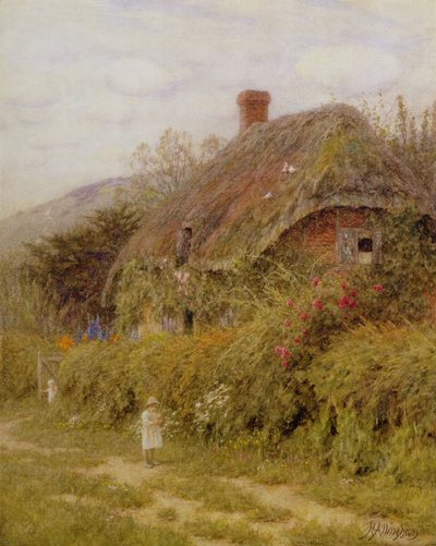 Off Fishing, Surrey (kağıt üzerinde wc) by Helen Allingham