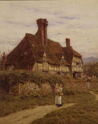 Eski Surrey Kır Evi by Helen Allingham
