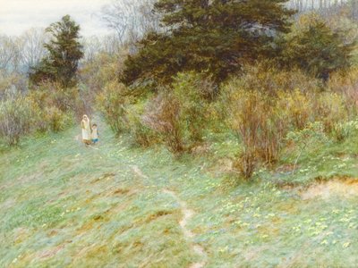 Surrey Heath üzerinde çuha çiçeği (kağıt üzerinde wc) by Helen Allingham