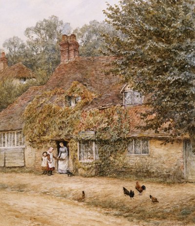 Eski Balıkçı, Haslemere (kağıt üzerine suluboya) by Helen Allingham