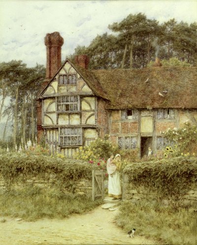 Unstead Farm, Godalming (kağıt üzerine sulu boya) by Helen Allingham