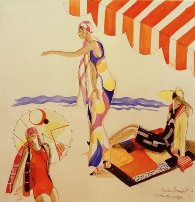 1928 civarında plaj kıyafetleri by Helen Ernst