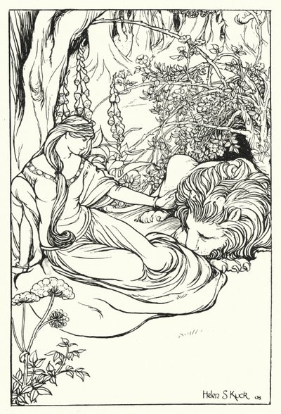 Una ve Aslan (gravür) by Helen S. Kuck