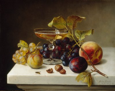 Meyve ve Şampanya ile Natürmort, 1869. by Helen Searle