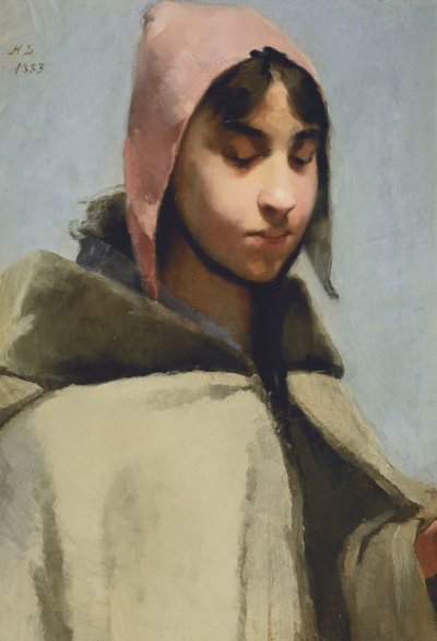Fransız Country Elbiseli Genç Kız by Helene Schjerfbeck