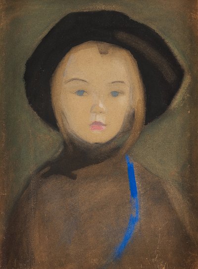 Mavi Kurdeleli Kız, 1909. by Helene Schjerfbeck