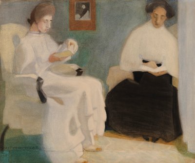 Kızlar Okuma, 1907. by Helene Schjerfbeck