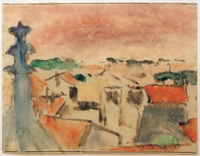 Mor gökyüzünün altında köy by Helmuth Macke