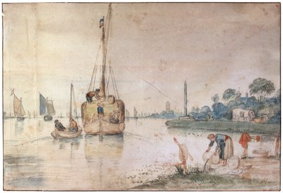 Samanlı Bir Mavna, c1625-c1634 by Hendrick Avercamp