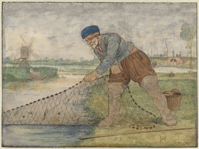Ağını Çeken Bir Balıkçı by Hendrick Avercamp