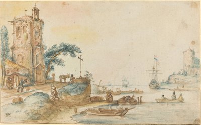 Sola Kule ile Sahne by Hendrick Avercamp