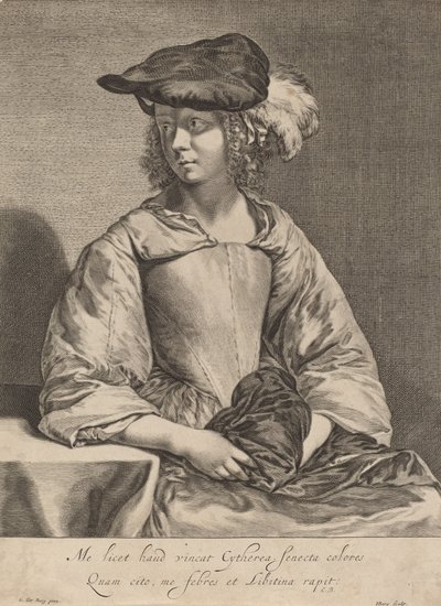 Tüylü Şapkalı Kız. by Hendrick Bary