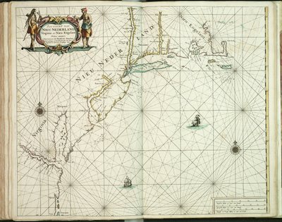 New Holland, Virginia ve New England Haritası by Hendrick Doncker
