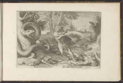 Cadmus ejderhayı öldürür Ovid