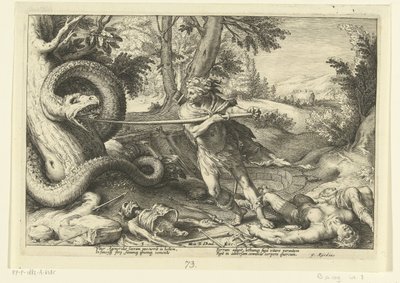 Cadmus ejderhayı öldürür Ovid