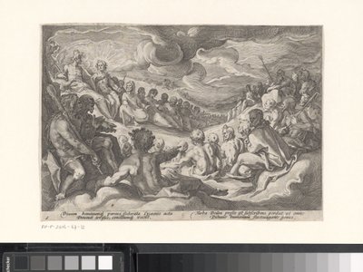 Jüpiter, Olympian tanrılarından Ovid'in Metamorfozları için tavsiye ister (serinin adı) by Hendrick Goltzius (workshop of)