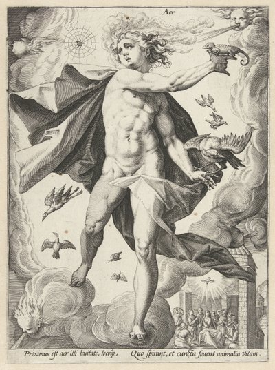 Gökyüzü Aer (nesne üzerindeki başlık) Dört Element (dizi adı) by Hendrick Goltzius (workshop of)