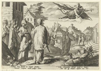 Mercury, Herse Ovid'in Metamorphoses'ına (seri başlığı) aşık oluyor by Hendrick Goltzius (workshop of)