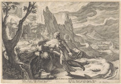 Thisbe dişi aslandan kaçar Ovid
