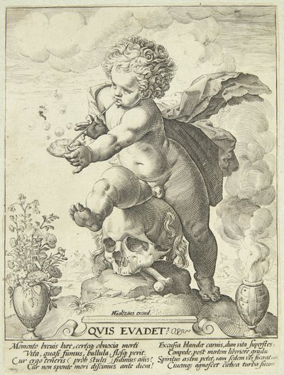 Hayatın geçiciliğinin alegorisi ("Quis Evadet?") by Hendrick Goltzius