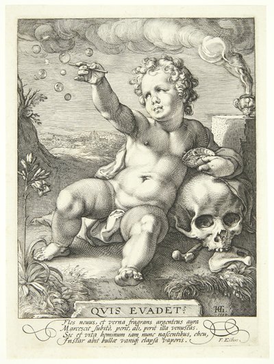 Hayatın geçiciliğinin alegorisi ("Quis Evadet?") by Hendrick Goltzius