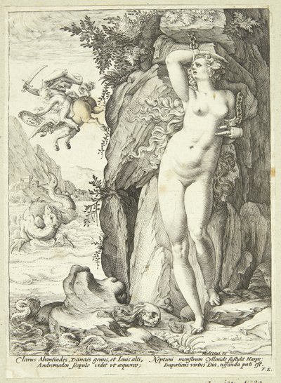 Andromeda Perseus tarafından kurtarıldı by Hendrick Goltzius