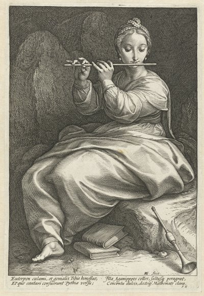 euterpe Dokuz Muses (dizi adı) by Hendrick Goltzius