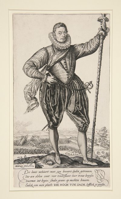 Gerrit de Jong (veya Ayakta Mızrak Taşıyıcı) by Hendrick Goltzius