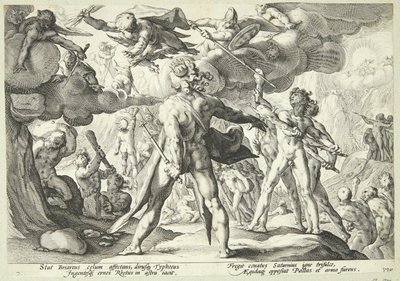 Devler göklere hücum ediyor by Hendrick Goltzius
