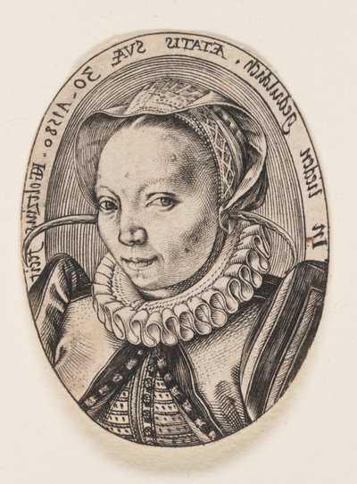 Grietgen Jansdochter, sanatçının eşi by Hendrick Goltzius