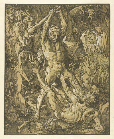 Herkül ve Cacus by Hendrick Goltzius
