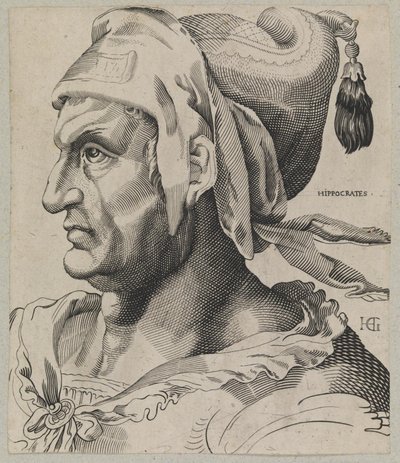 Hipokrat. Profildeki erkek büstü by Hendrick Goltzius