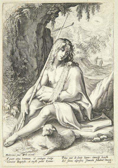 Vaftizci Yahya çölde by Hendrick Goltzius