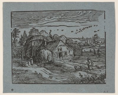 Çiftlik Evi ile Manzara by Hendrick Goltzius