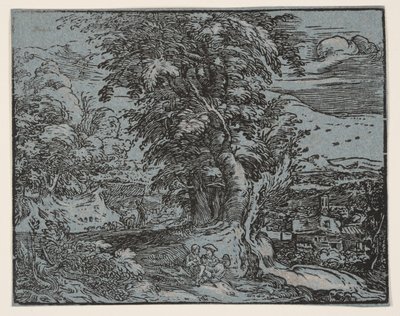 Çoban Çift ile Manzara by Hendrick Goltzius