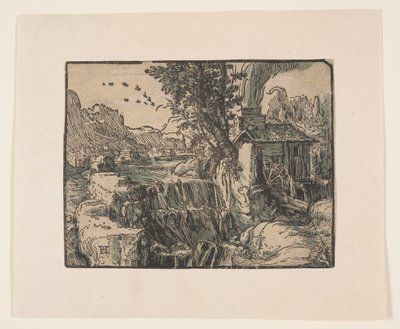Şelaleli Manzara by Hendrick Goltzius
