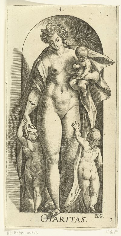 Aşk Hayır kurumu (nesne üzerindeki başlık) Yedi Erdem (dizi adı) by Hendrick Goltzius