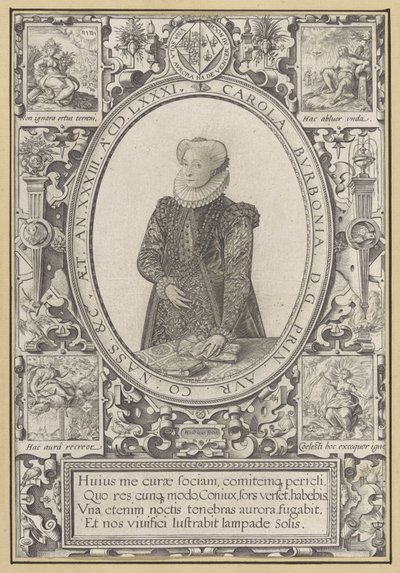 Bourbon'lu Charlotte'un Portresi by Hendrick Goltzius