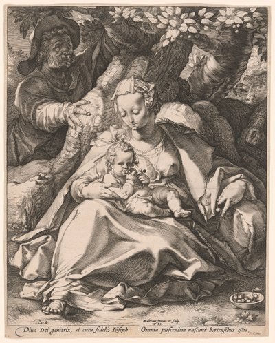 Kiraz Ağacı Altında Kutsal Aile by Hendrick Goltzius