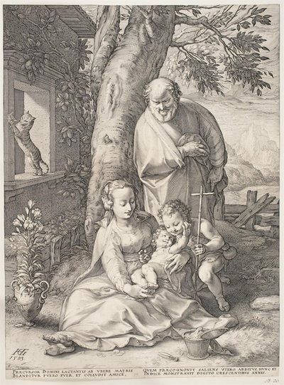 Genç Vaftizci Yahya ile Kutsal Aile by Hendrick Goltzius