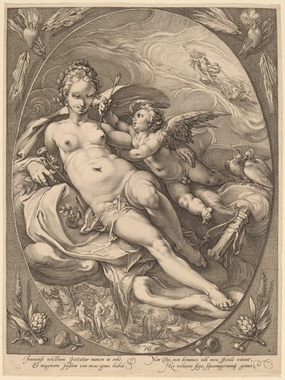 Venüs ve Aşk Tanrısı by Hendrick Goltzius